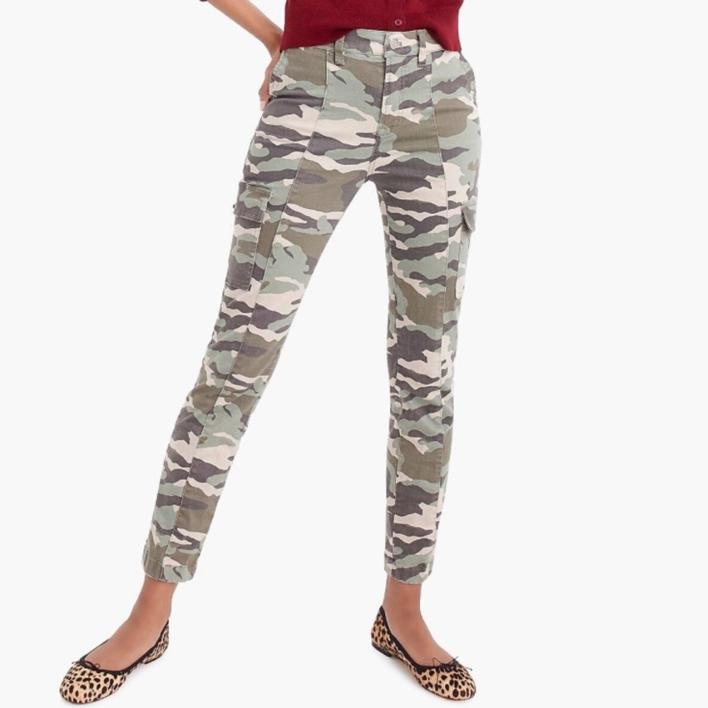 J. Crew camo skinny cargo pant, size 28